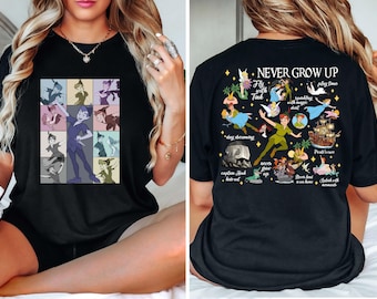 Vintage Peter Pan Never Grow Up Shirt, Peter Pan Tour Shirt, Tinker Bell Wendy Flight Neverland Shirt, Disneyland Family Trip Shirt