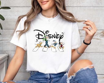 Disney Mickey And Friends Side Walk Shirt, Goofy Pluto Donald Mickey Tee, Vintage Disney T-shirt, Family Vacation Shirt, Disney Trip Tee
