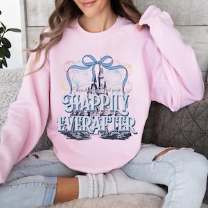 Reach Out And Find Your Happily Ever After Sweatshirt, Disney Theme Park Crewneck, Disney Fireworks Hoodie, Disney Coquette Bow Sweatshirt
