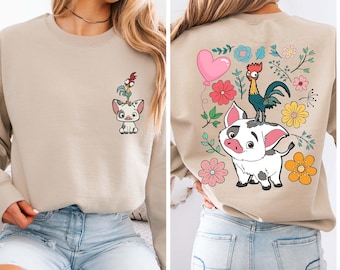Moana Sweatshirt, Disney Princess Hoodie, Hei Hei Pua Sweater