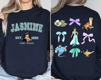 Disney Jasmine Princess Bow Sweatshirt, Princess Jasmine Sweatshirt, Disneyworld Hoodie, Magic Kingdom Sweatshirt, Disney Girls Trip Sweater