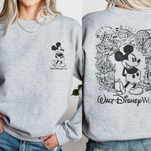 Mickey Sketch Sweatshirt, Mickey Walt Disney World Sweatshirt, Disney World Vacation Sweater, Family Matching Hoodie, Disney Trip Sweatshirt