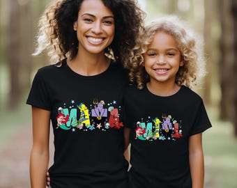 The Little Mermaid Disney Mama And Mini Shirt, Disney Mother's Day, Mother and Daughter Shirt, Gift For Mom, Disneyland Trip Tee