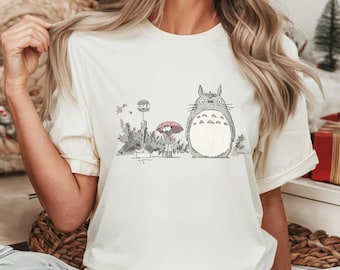 Cute My Neighbor Totoro Raining Scene T-Shirt, Mei Satsuki Totoro Shirt, Studio Ghibli T-Shirt, Hayao Miyazaki Tee, Studio Ghibli Gifts Idea