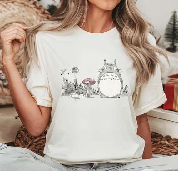 Cute My Neighbor Totoro Raining Scene T-Shirt, Mei Satsuki Totoro Shirt, Studio Ghibli T-Shirt, Hayao Miyazaki Tee, Studio Ghibli Gifts Idea