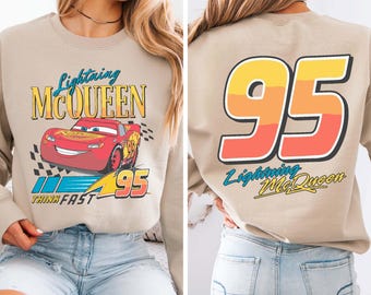 Vintage Lightning McQueen Sweatshirt, Disney Cars Family Trip Hoodie