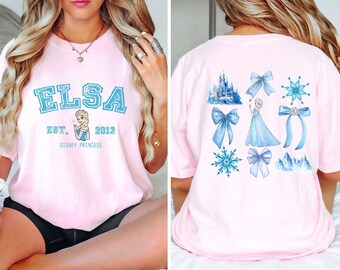 Elsa Two Sided Bow Shirt, Comfort Colors Frozen Tee