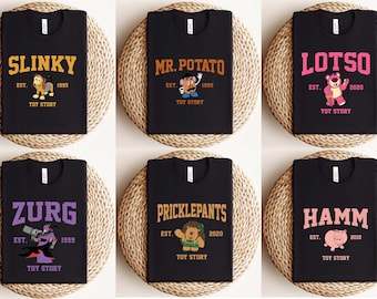 Camiseta de personajes de Toy Story de Disney Pixar, creada en 1995, camiseta familiar de Disneyland, Buzz Lightyear, Woody, Jessie, Slinky, Aliens, Bo Peep, Forky