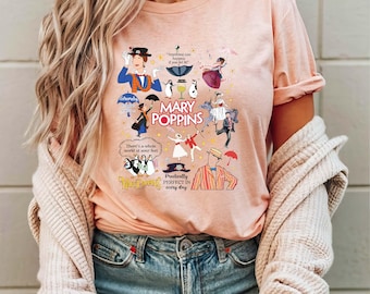 Disney Mary Poppins T-Shirt, Retro Poppins Design, Comfort Colors