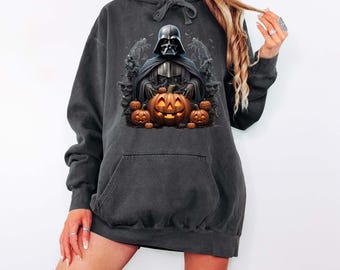 Comfort Colors Darth Vader Pumpkin Halloween Hoodie, Star Wars Gift