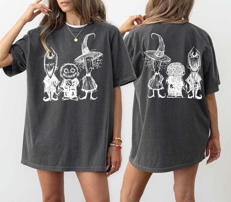 Celebrate spooky season with this Nightmare Before Christmas Shirt featuring Barrel, Lock, Shock, and Oogie Boogie. Perfect for Halloween parties, horror movie nights, or themed Disney events. A must-have tee for fans of Tim Burton’s classic Halloween-Christmas crossover film, offering a fun and festive way to show your spooky style.