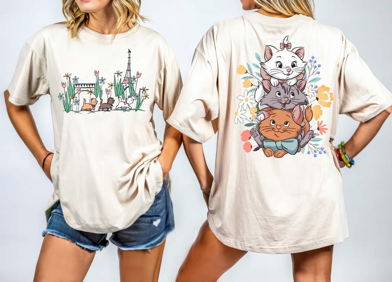 Disney The Aristocats Paris Shirt, Marie Toulouse Berlioz Cats T-Shirt, Comfort Color® Cats Paris Shirt, Animal Kingdom Tee, Disney Cats
