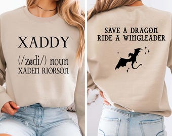 Xaddy Crewneck, Xaden Fourth Wing Iron Flame Sweatshirt, Xaden Basgiath War College For Book Lover Violet Sorrengail Rebecca Yarros