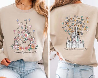 Disney Castle Floral Sweatshirt, Magic Kingdom Hoodie