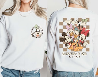 Disney Goofy Checkered Sweatshirt, Mickey and Friends Hoodie