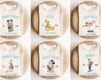 Disney Mickey And Friends Alaska Cruise Shirt, Comfort Colors® Mickey Minnie Goofy Pluto Daisy Donald Alaska Cruise Matching Shirt