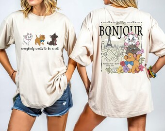 Comfort Color® Disney The Aristocats Bonjour since 1970 Shirt, Everybody Wants To Be a Cat Tee, Family Vacation Shirt, Disney World Shirt
