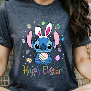 Stitch Easter Shirt, Comfort Colors Disney Lilo & Stitch Tee, Easter Bunny Shirt, Easter Spring Shirt, Funny Easter Stitch Bunny Tee