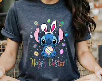 Stitch Easter Shirt, Comfort Colors Disney Lilo & Stitch Tee, Easter Bunny Shirt, Easter Spring Shirt, Funny Easter Stitch Bunny Tee