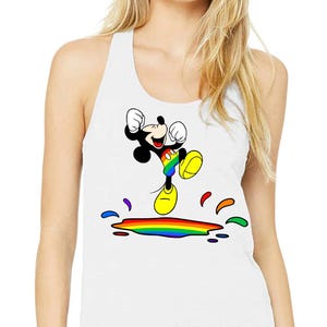 Pride Mickey Mouse Tank Top, Disney LGBTQ Mickey Racerback ,Mickey Gay Top, Lesbian Gay Tank Top, Pride Disney Mickey Tank Top