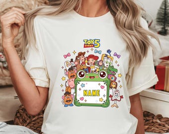 Custom Name Toy Story 5 Movie Shirt, Lilypad Buzz Lightyear Woody Jessie Toy Story Land You've Got a Friend In Me Adult & Kids Shirt