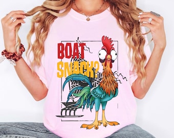 Boat Snack Hei Hei Shirt, Disney Snacks Shirts, I'm Here For The Snacks shirt, Disney Moana Shirt, Moana Chicken Shirt, Hei Hei Tee