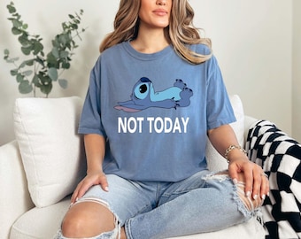 Stitch Shirt, Comfort Color Disney Tee, Disney Stitch Not Today Shirt, Stitch Disneyworld Shirt, Disney Vacation Shirts, Magic Kingdom Shirt