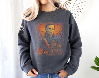 Retro Michael Myers Halloween Sweatshirt, Horror Movie Pullover