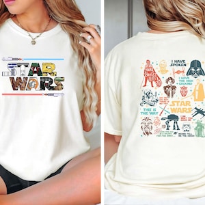 Comfort Colors® Disney Star Wars Two Sided T-Shirt, Star Wars Shirt, Darth Vader Shirt, Galaxy's Edge Shirt, Retro Star Wars Shirt
