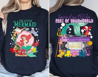 The Little Mermaid Sweatshirt, Two sided Princes Ariel Crewneck, Magic Kingdom Hoodie, Disney Girls Trip Sweatshirt, Disney World Sweater