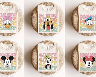 Retro Disney Characters Shirt, Mickey and Friends Vacation Tee