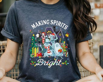 Haunted Mansion Christmas Tee, Goofy Hitchhiking Ghosts, Comfort Colors Shirt