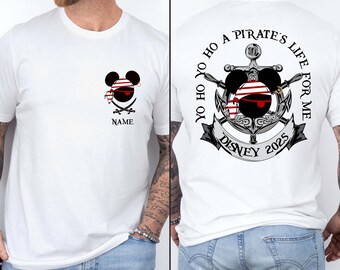 Comfort Colors® Custom Pirate T-Shirt, Disney Pirate Cruise Shirt, Custom Family Cruise Shirt, Mickey and Minnie Mouse Pirate Shirt