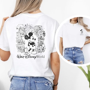Mickey Sketch Walt Disney World Comfort Colors Shirt, Mickey Mouse Shirt, Disney World Vacation Tee, Family Matching T-shirt, WDW Shirt