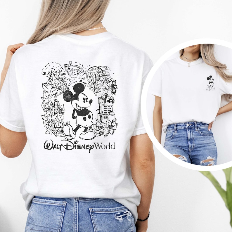 Mickey Sketch Walt Disney World Comfort Colors Shirt, Mickey Mouse Shirt, Disney World Vacation Tee, Family Matching T-shirt, WDW Shirt
