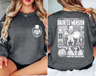 Vintage Haunted Mansion Two-Sided Sweatshirt, Stretching Room Hoodie, Haunted Mansion 1969 Sweatshirt, Disneyland Halloween Sweatshirt