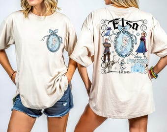 Vintage Disney Frozen Mirror Shirt, Comfort Colors® Princess Elsa Coquette Bow Shirt, Magic Kingdom Girls Trip, Disney World Tee