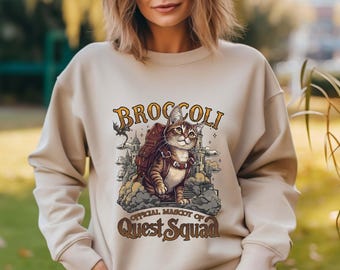 Onyx Storm Quest Squad Broccoli Sweatshirt, Broccoli Cat Crewneck, Ridoc Romantasy Fan Hoodie, Dragon Rider Sweatshirt, Bookworm Gifts