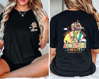 Disney Pixar Up Shirt, Adventure Awaits Tee, Disneyland Trip