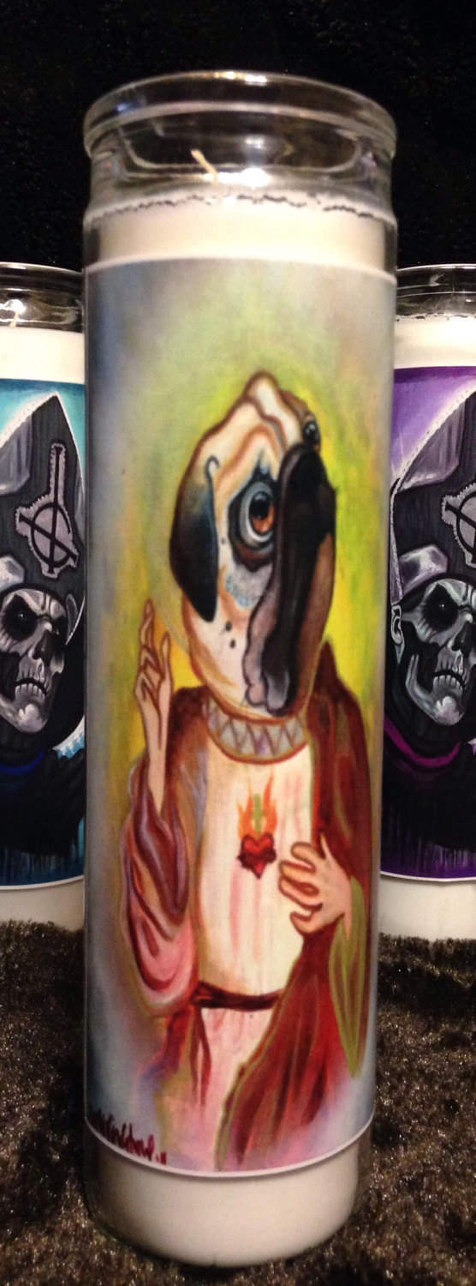 Pug Jesus prayer candle funny gifts home decor funny art Etsy