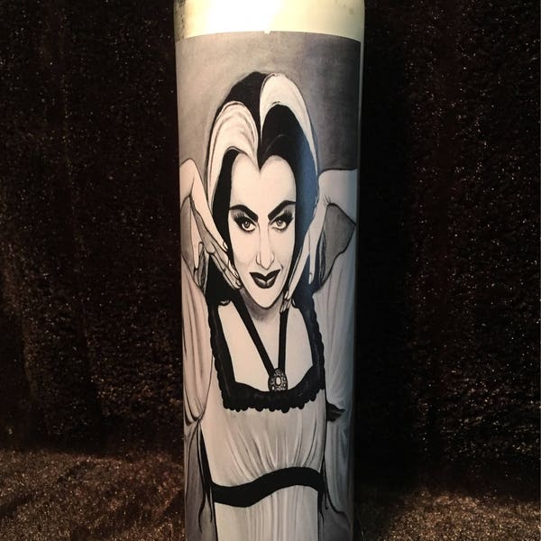 Lily Munster goth queen prayer candle