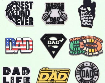 Dad Shoe Charms – Fun accessories for shoes, bracelets & more. Great gift for birthdays, holidays , parties for kids, teens ,adults.