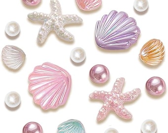 18 PCS Bling Seashell Shoe Charms – Crystal Pearl Decor for Shoes, Bracelets, Bags & Sandals – Cute Gift for Birthdays, Holidays