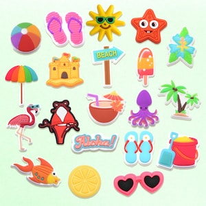 Beach Charms for Shoes – Cute beach-themed shoe charms for bags, wristband, Sandals. Perfect for Birthday Gifts & Party!
