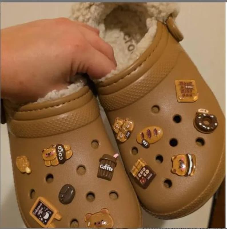 13 PCS Kawaii Bear Coffee & Dessert Shoe Charms – Donut, Chocolate, Milk Tea – Cute Sandal Accessories for Women, Girls, Party Favors image 10