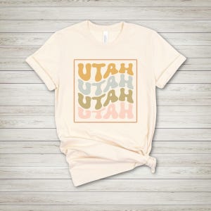 Retro Utah Graphic Tee: Spring Colors, Unisex Souvenir Shirt