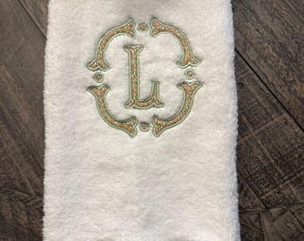 Scalloped Edge Monogrammed Towel | Graduation | Hostess | Birthday | Shower | Gift