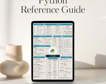 Aide-mémoire Python | Guide de référence Python | Outil d'apprentissage informatique | Art mural développeur | Téléchargement numérique