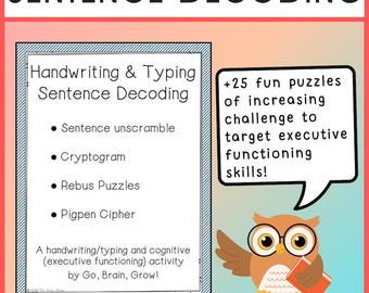 Descifrado y decodificación de oraciones (escritura a mano, mecanografía, cognición)