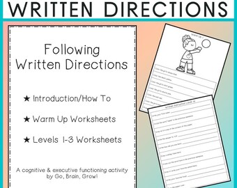 Seguir instrucciones escritas (comprensión de lectura/cognición/funcionamiento ejecutivo)